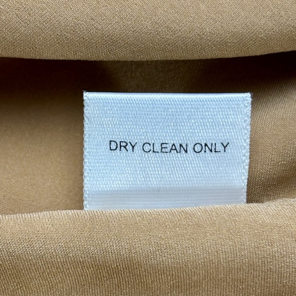 Kaufmanfranco Tan Stretch Silk Button Down Collared Blouse w/ Lace Bralette Sz 8 - Picture 9 of 11